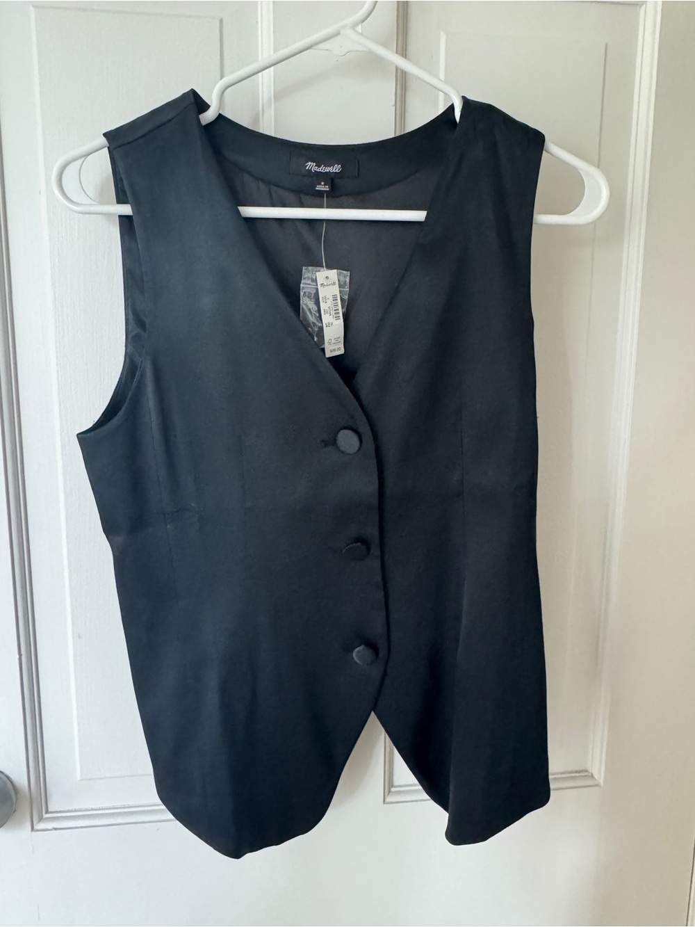 Madewell Black Sleeveless Button-Front Vest